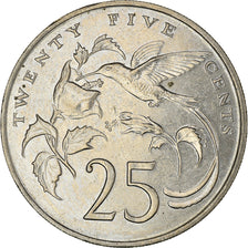 Coin, Jamaica, Elizabeth II, 25 Cents, 1989, Franklin Mint, EF(40-45)