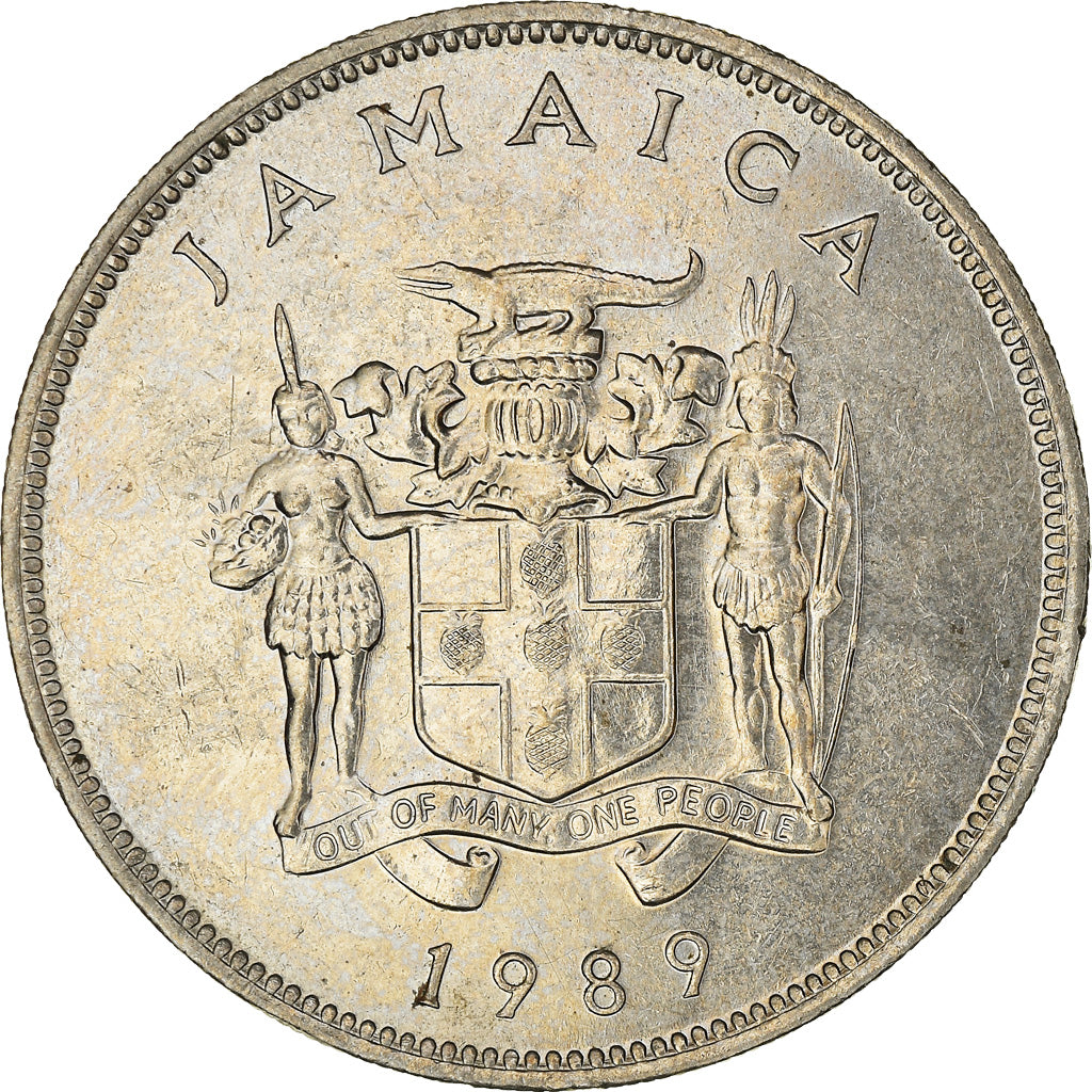 Coin, Jamaica, Elizabeth II, 25 Cents, 1989, Franklin Mint, EF(40-45)