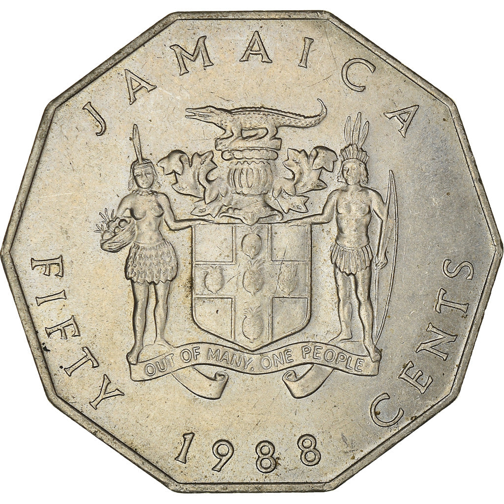 Coin, Jamaica, Elizabeth II, 50 Cents, 1988, Franklin Mint, EF(40-45)