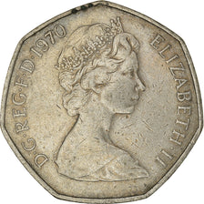 Coin, Great Britain, Elizabeth II, 50 New Pence, 1970, VF(30-35), Copper-nickel