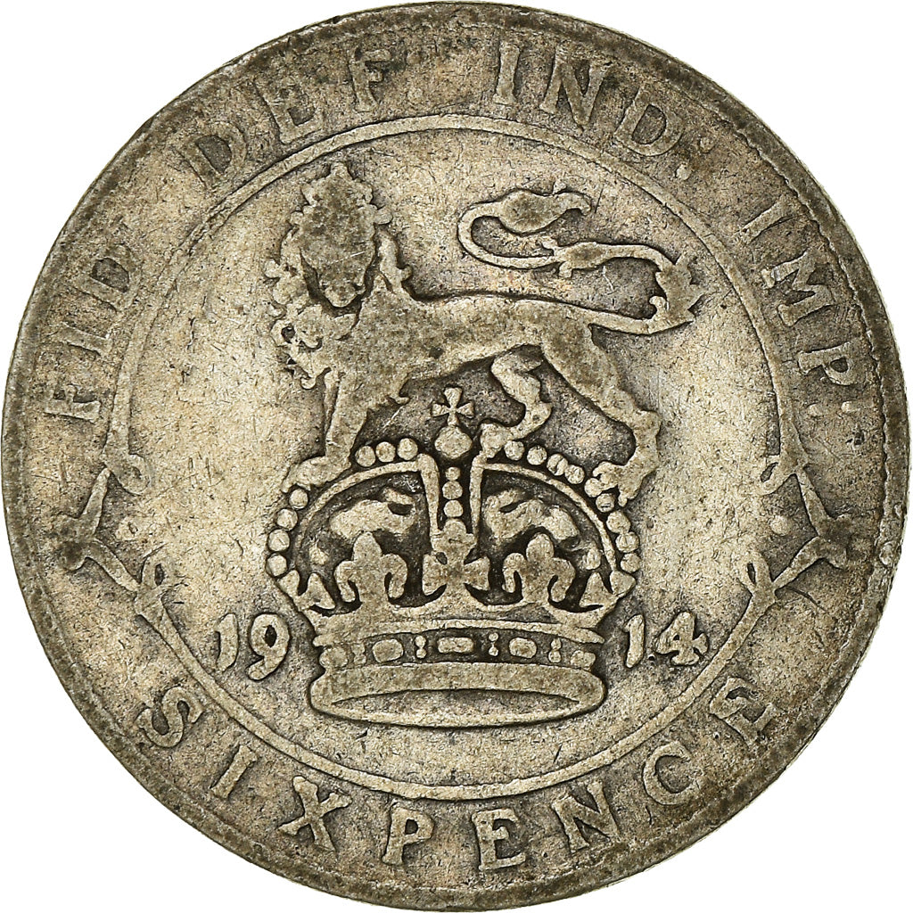 Moneta, Gran Bretagna, George V, 6 Pence, 1914, MB, Argento, KM:815