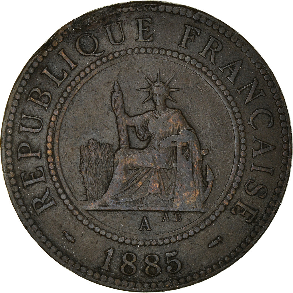 Coin, FRENCH COCHIN CHINA, Cent, 1885, Paris, VF(20-25), Bronze, KM:3