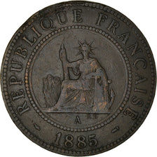 Coin, FRENCH COCHIN CHINA, Cent, 1885, Paris, VF(20-25), Bronze, KM:3