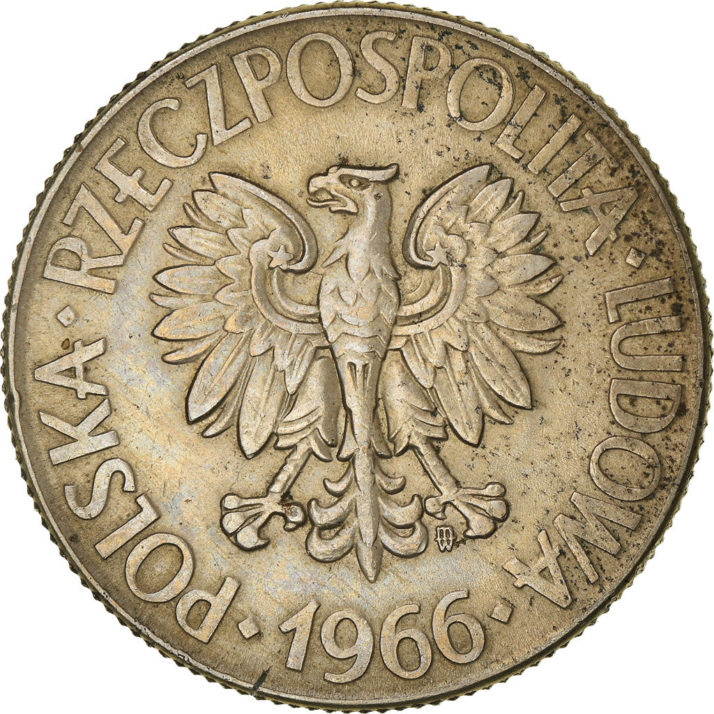 Coin, Poland, 10 Zlotych, 1966, Warsaw, EF(40-45), Copper-nickel, KM:50
