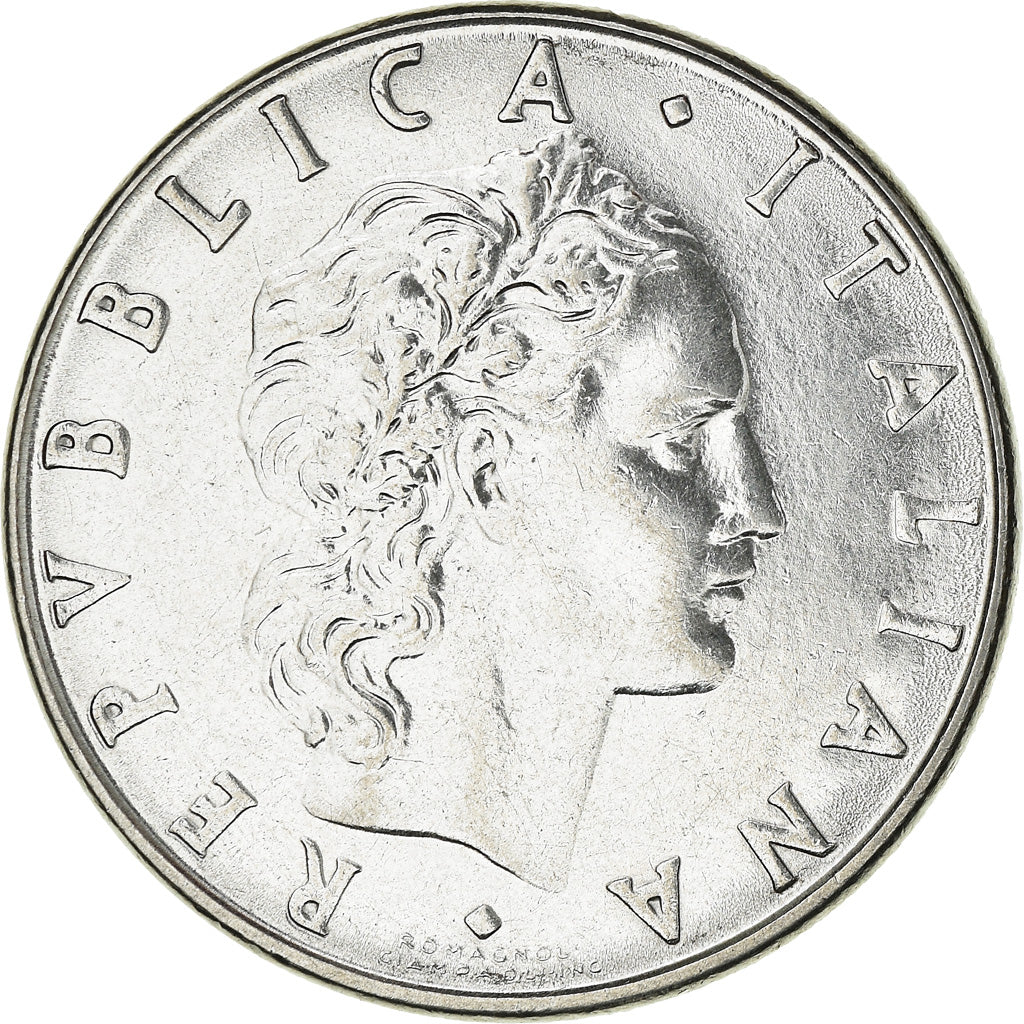 Coin, Italy, 50 Lire, 1980, Rome, AU(50-53), Stainless Steel, KM:95.1