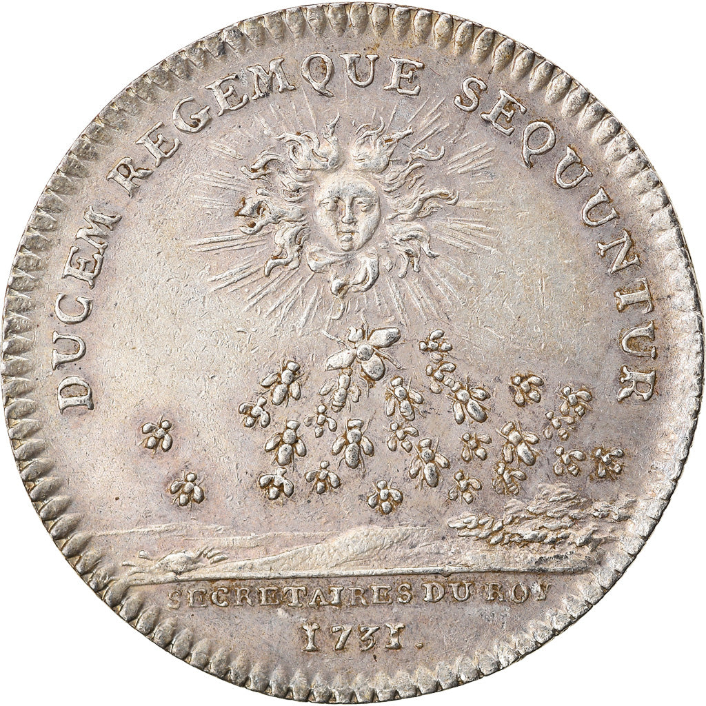 Frankrijk, Token, Louis XV, Secrétaires du Roi, History, 1731, ZF+, Zilver