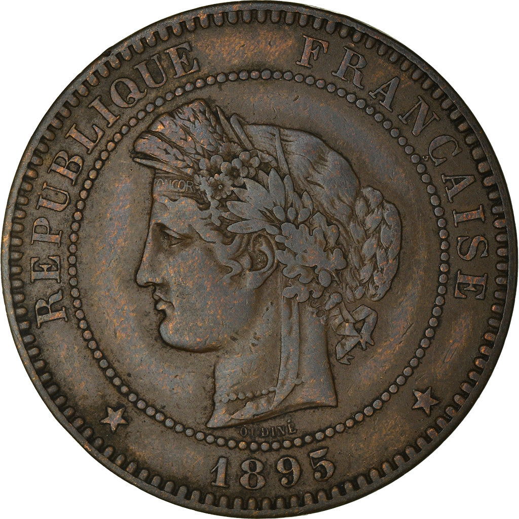 Munten, Frankrijk, Cérès, 10 Centimes, 1895, Paris, ZF, Bronzen, KM:815.1