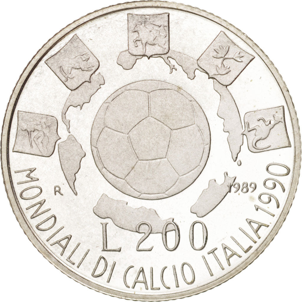 Moneta, Italia, 200 Lire, 1989, Rome, SPL, Argento, KM:133