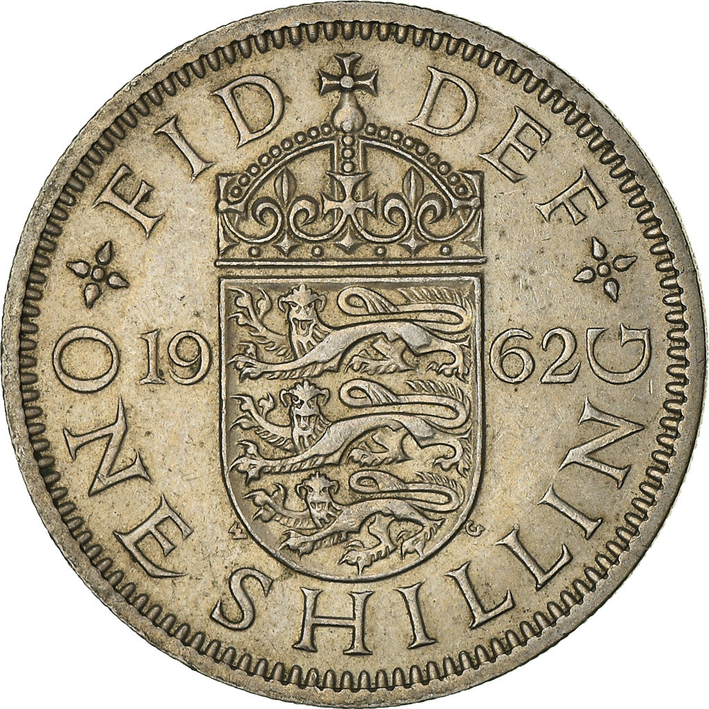 Coin, Great Britain, Elizabeth II, Shilling, 1962, VF(30-35), Copper-nickel