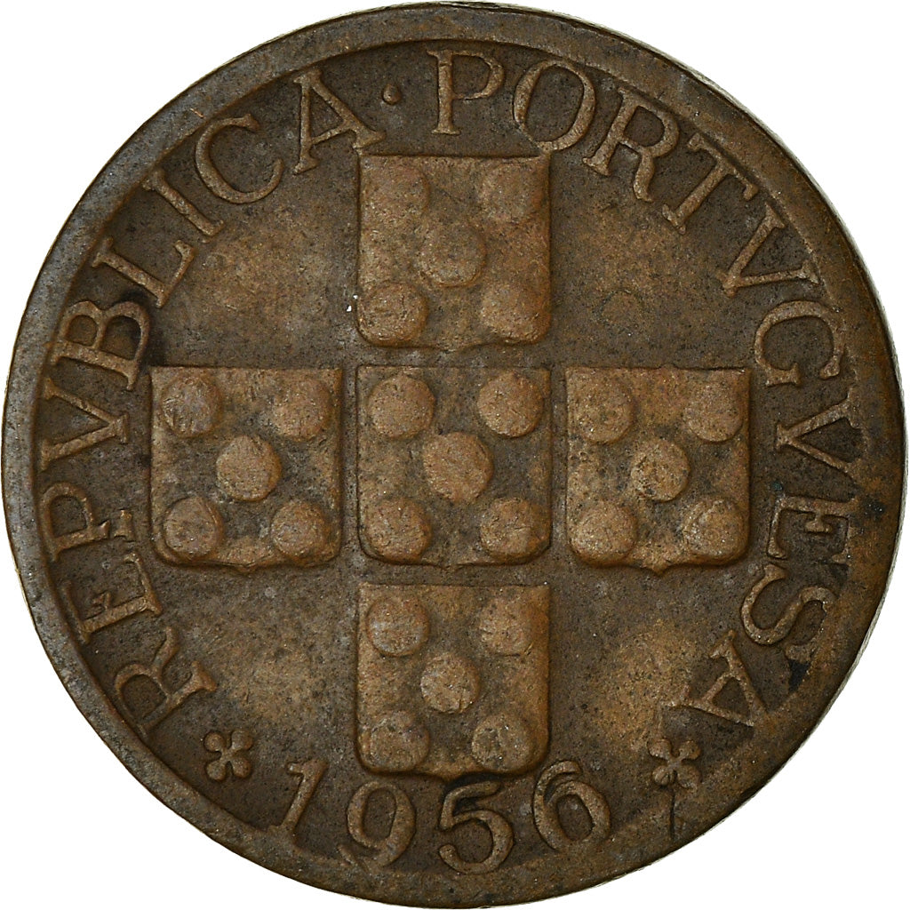 Coin, Portugal, 10 Centavos, 1956, VF(30-35), Bronze, KM:583