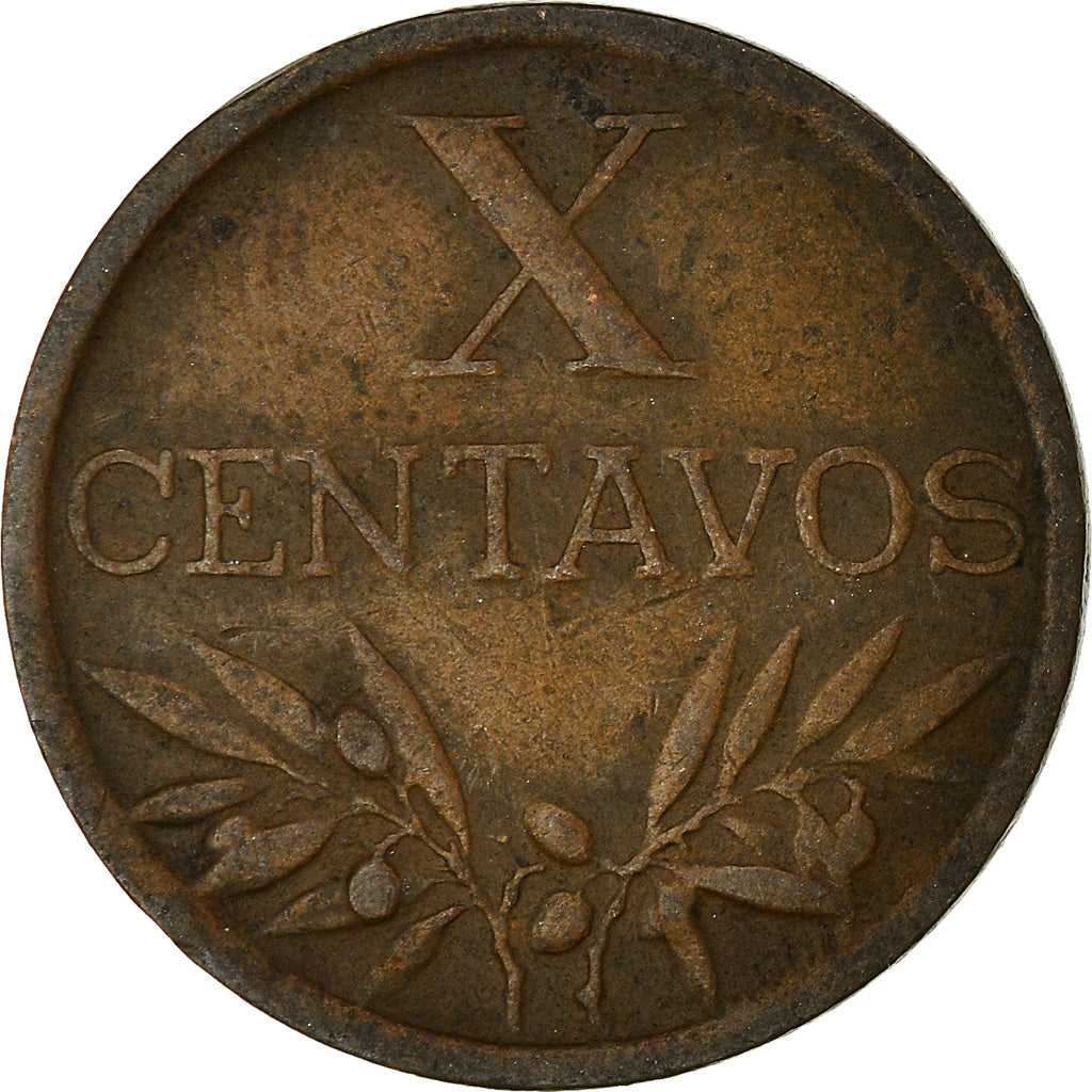 Coin, Portugal, 10 Centavos, 1956, VF(30-35), Bronze, KM:583