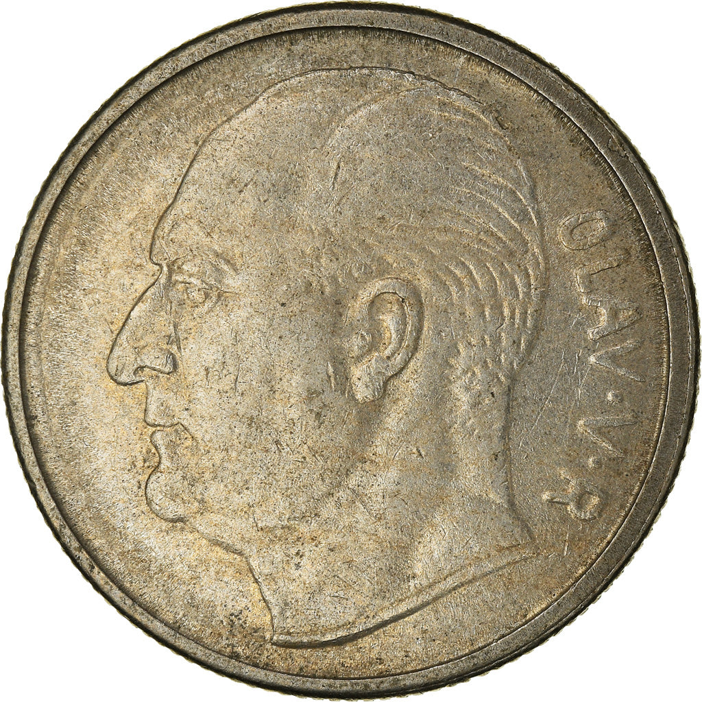 Moneda, Noruega, Olav V, Krone, 1967, Kongsberg, MBC, Cobre - níquel, KM:409