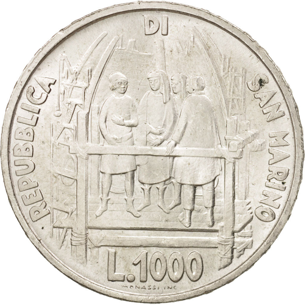 Münze, San Marino, 1000 Lire, 1977, Rome, UNZ, Silber, KM:72