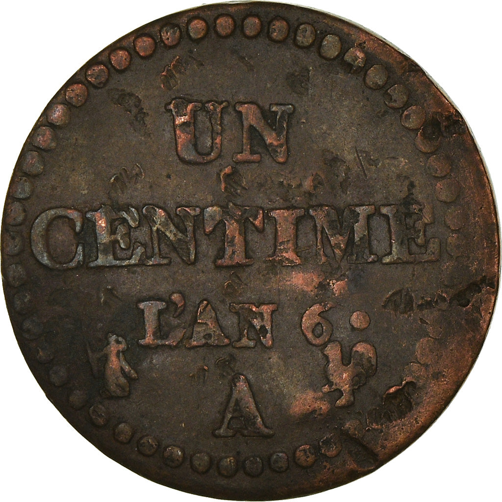 Monnaie, France, Dupré, Centime, AN 6, Paris, TB, Bronze, Gadoury:76, KM:646