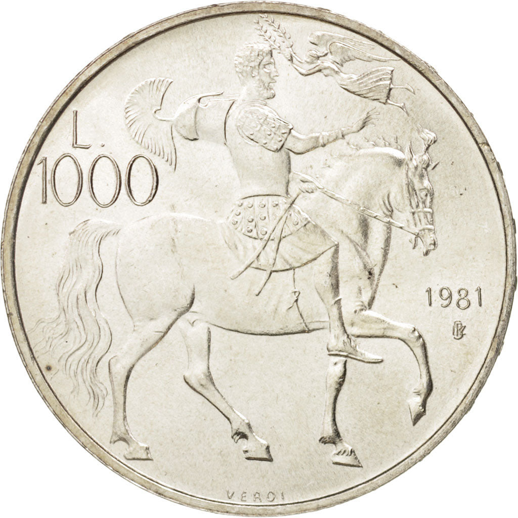 San Marino, 1000 Lire, 1981, Rome, SPL+, Argento, KM:127
