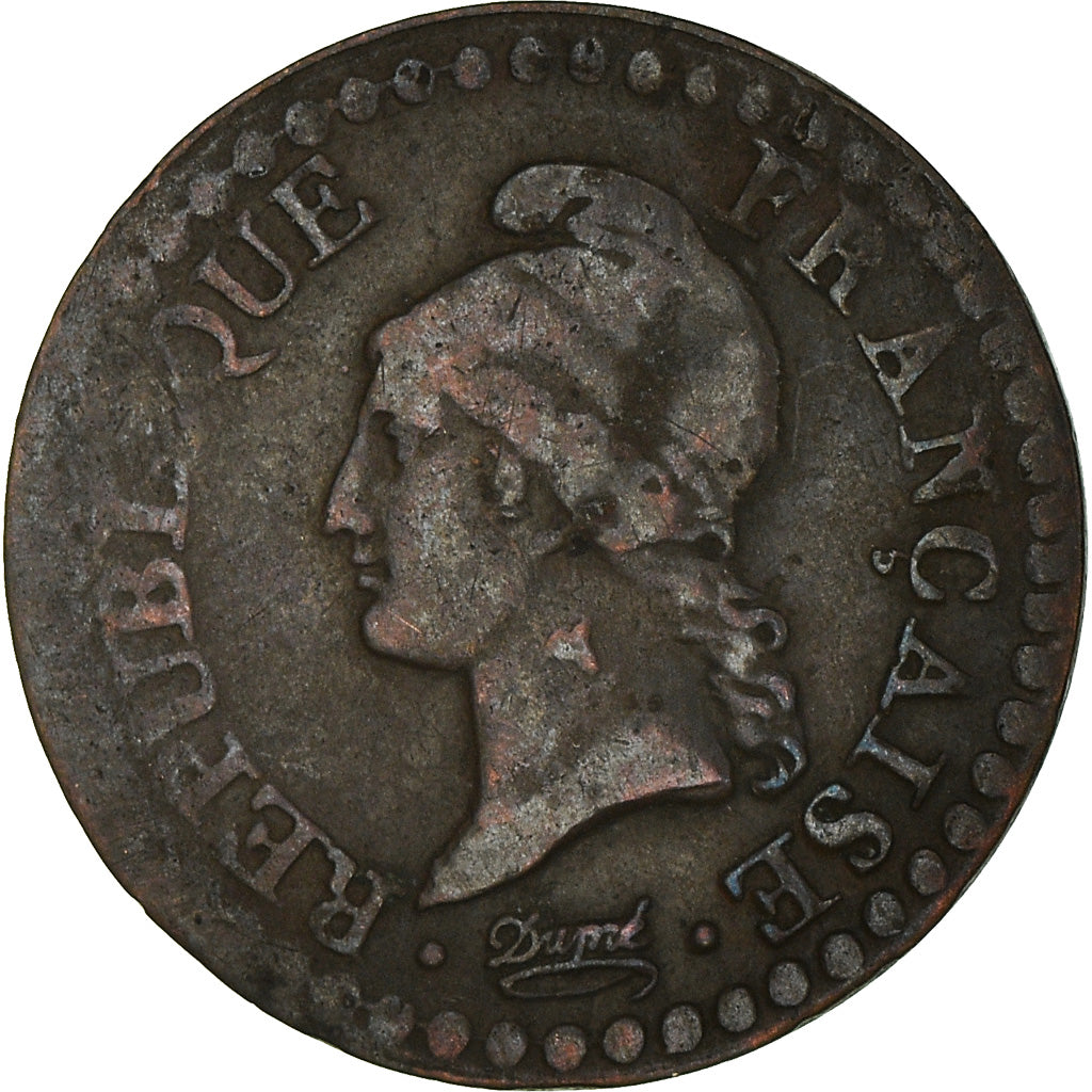 Münze, Frankreich, Dupré, Centime, AN 6, Paris, SGE+, Bronze, KM:646