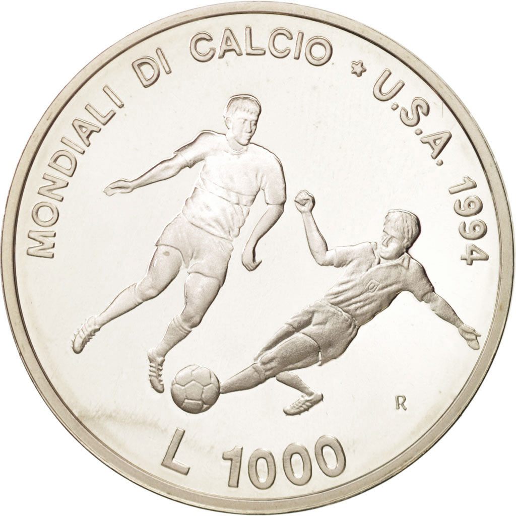 Moneta, San Marino, 1000 Lire, 1994, Rome, SPL+, Argento, KM:318