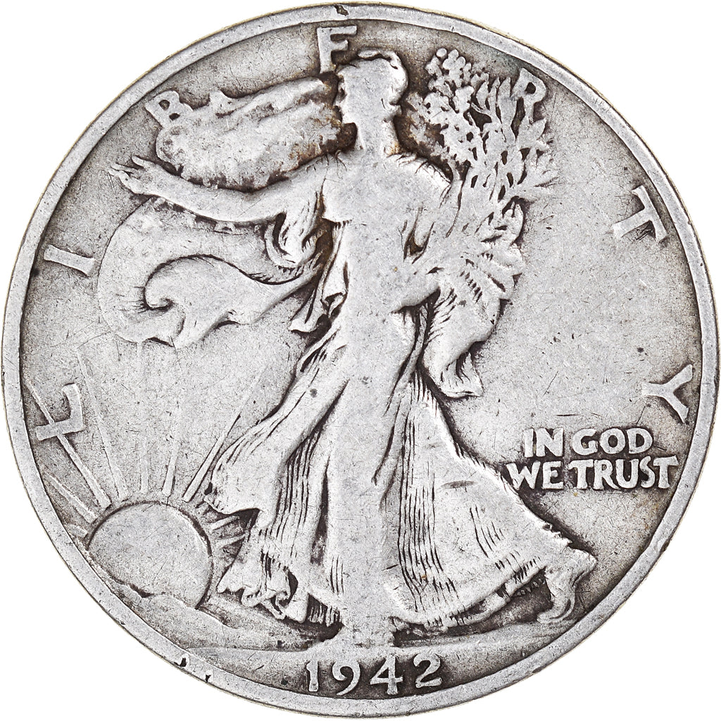 Coin, United States, Liberty Walking, Half Dollar, 1942, San Francisco