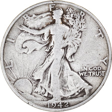 Coin, United States, Liberty Walking, Half Dollar, 1942, San Francisco
