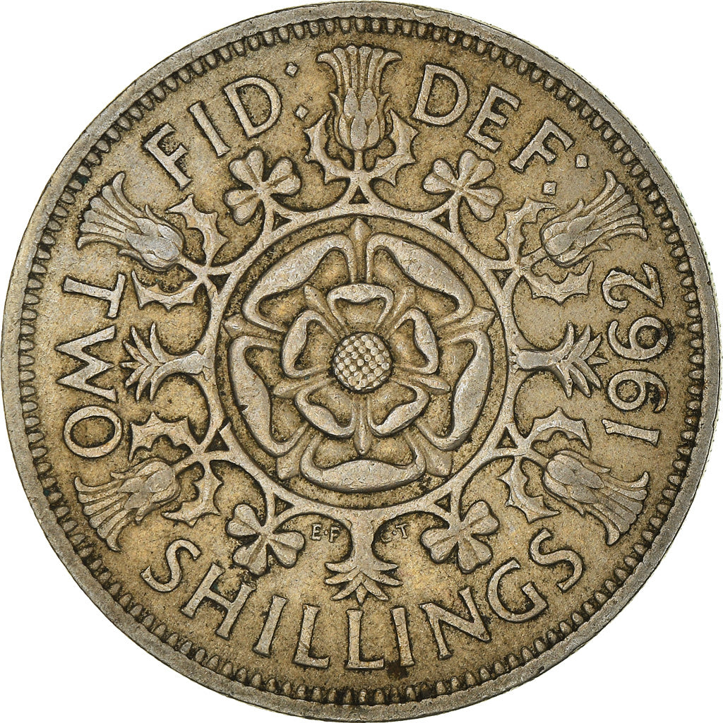Münze, Großbritannien, Elizabeth II, Florin, Two Shillings, 1962, S
