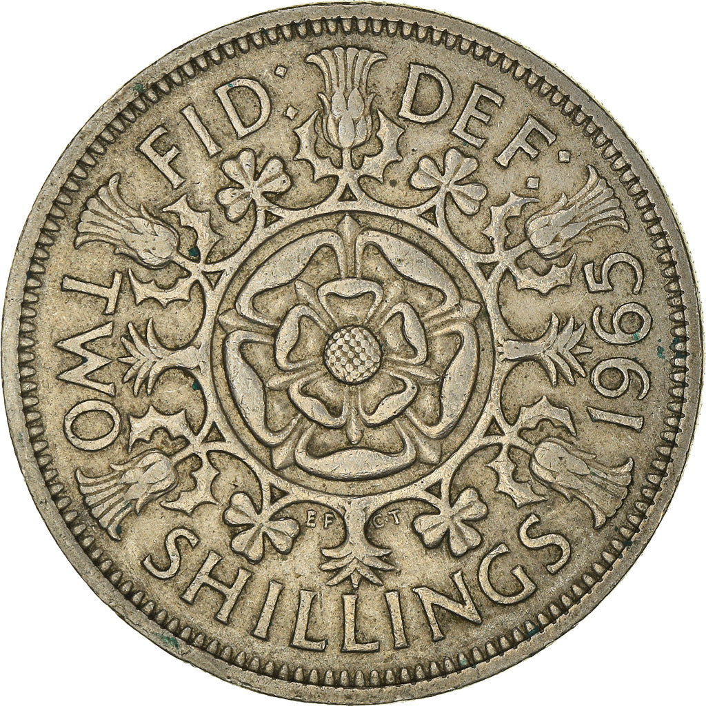 Coin, Great Britain, Elizabeth II, Florin, Two Shillings, 1965, VF(20-25)
