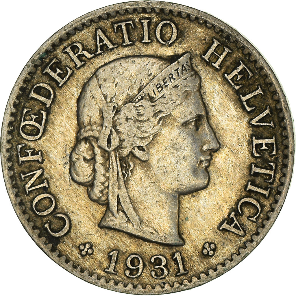 Moneta, Svizzera, 5 Rappen, 1931, Bern, MB+, Rame-nichel, KM:26