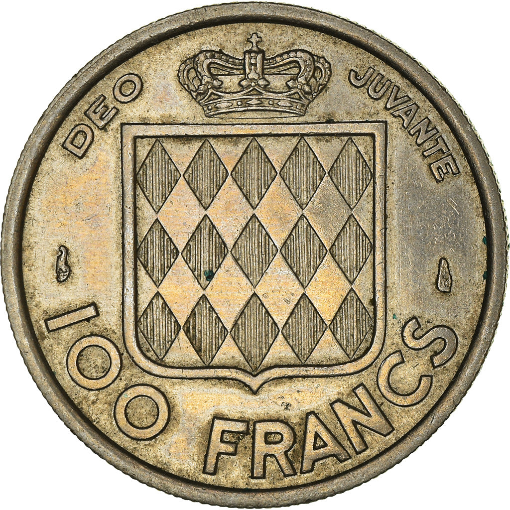 Coin, Monaco, Rainier III, 100 Francs, Cent, 1956, AU(50-53), Copper-nickel