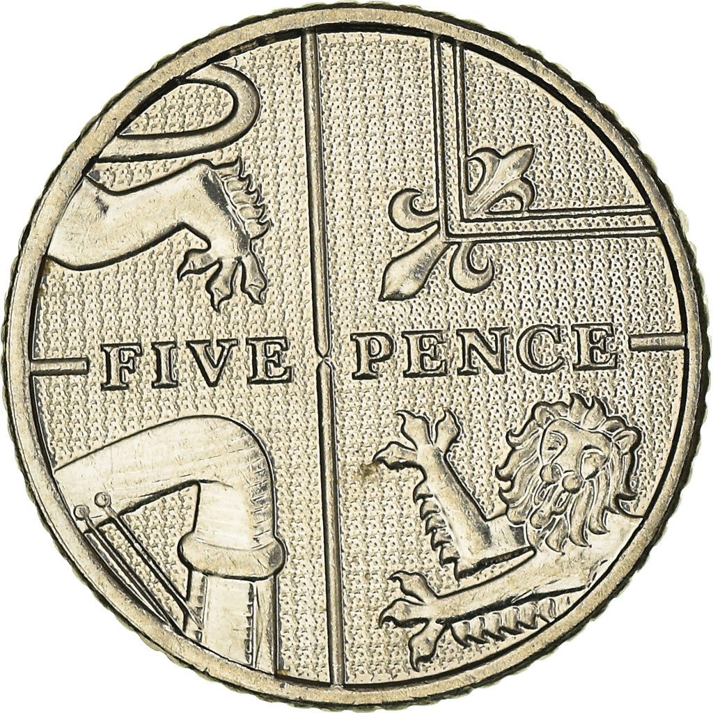 Coin, Great Britain, Elizabeth II, 5 Pence, 2012, British Royal Mint, MS(63)