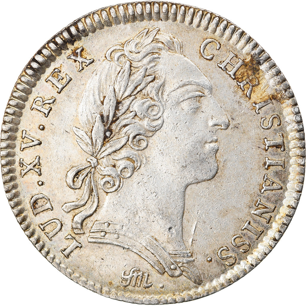 France, Token, Louis XV, Trésor Royal, History, 1754, AU(50-53), Silver