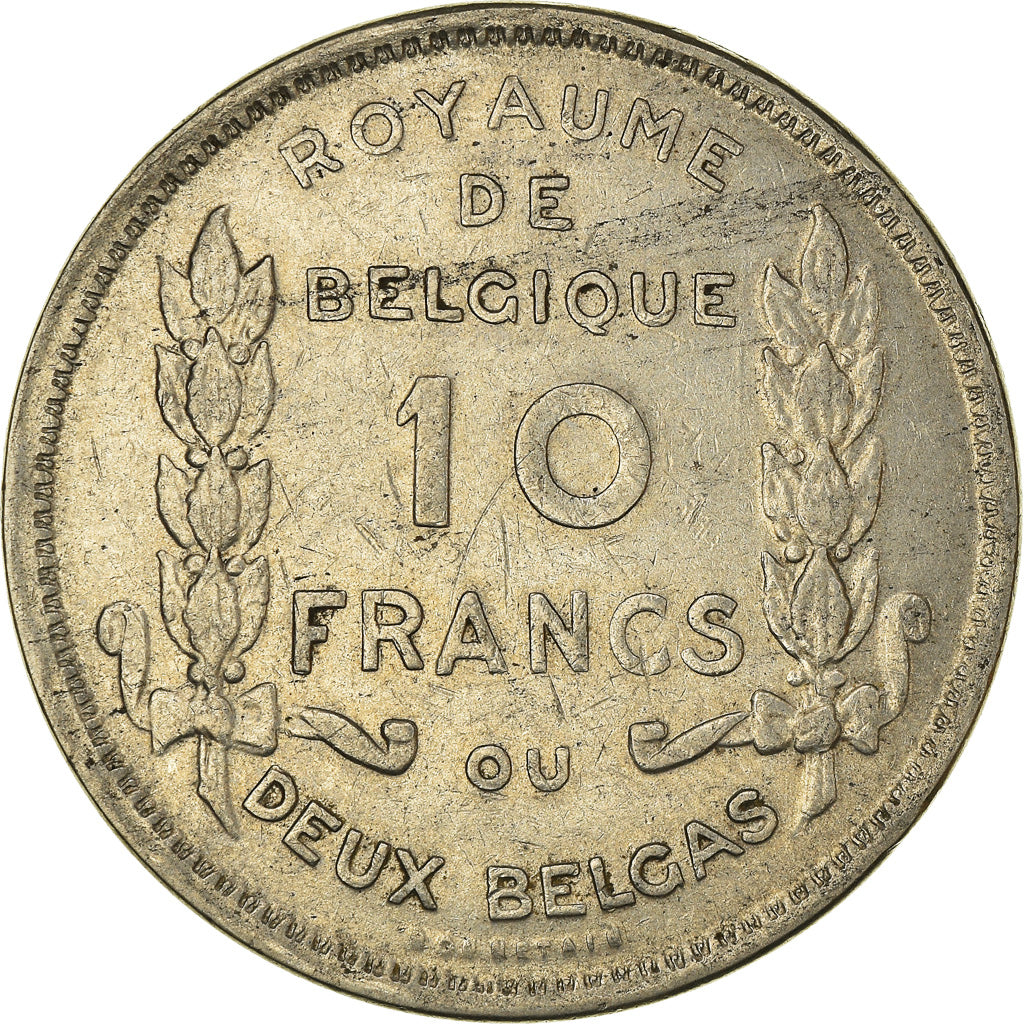 Coin, Belgium, 10 Francs-10 Frank, Deux / Twee Belgas, 1930, EF(40-45), Nickel