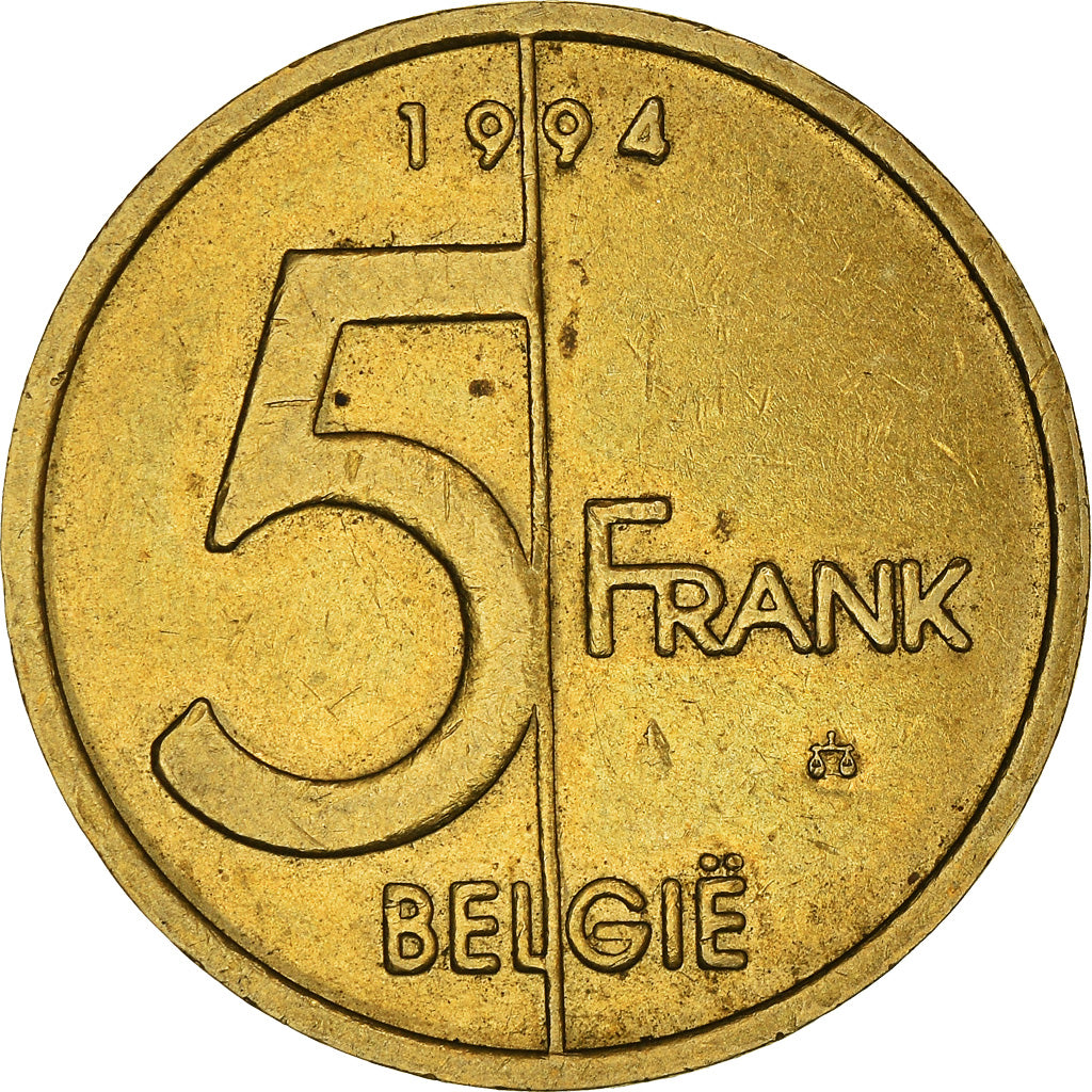 Coin, Belgium, Albert II, 5 Francs, 5 Frank, 1994, Brussels, VF(30-35)