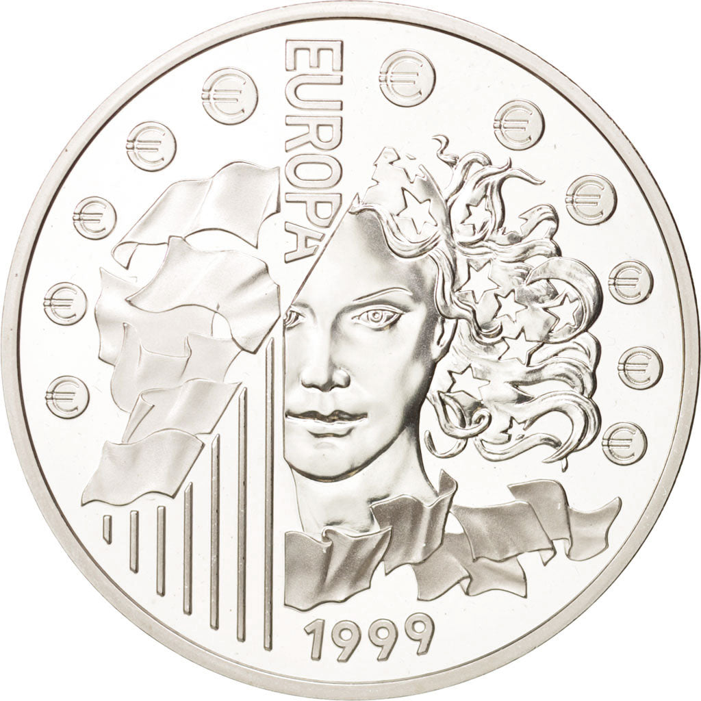 France, 6.55957 Francs, 1999, Europa, MS(65-70), Silver, KM:1255