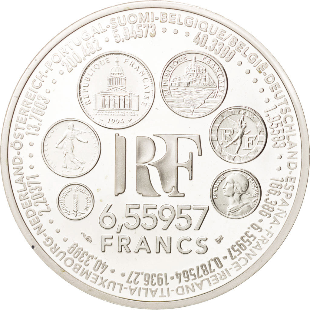 France, 6.55957 Francs, 1999, Europa, MS(65-70), Silver, KM:1255