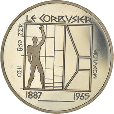 Coin, Switzerland, Le Corbusier, 5 Francs, 1987, BE, MS(63), Copper-nickel