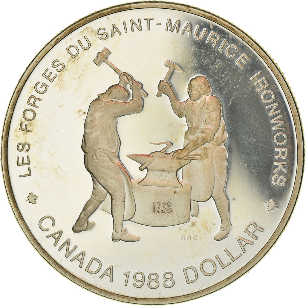 Moneda, Canadá, Elizabeth II, Saint-Maurice Ironworks, Dollar, 1988, Royal