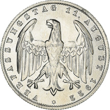 Moneda, ALEMANIA - REPÚBLICA DE WEIMAR, 3 Mark, 1922, Berlin, SC, Aluminio