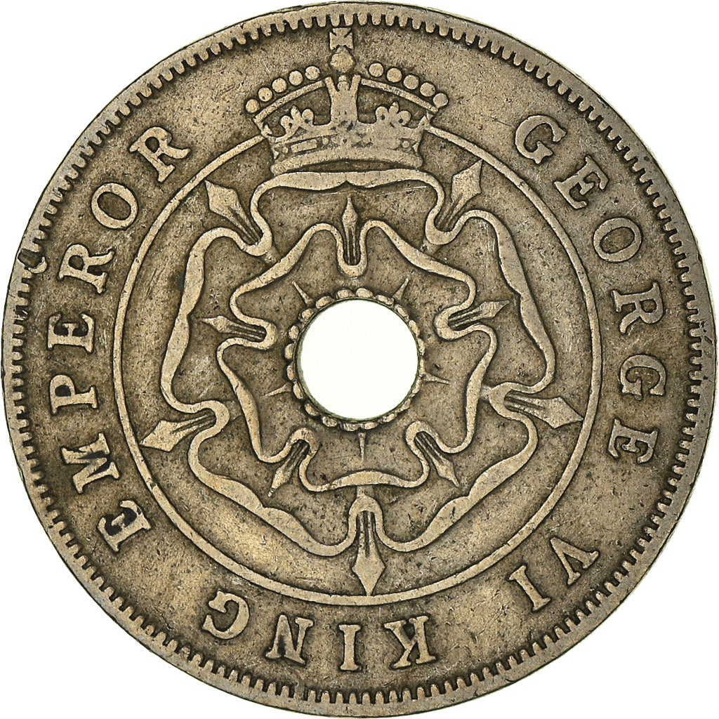 Moneda, Rodesia del Sur, George VI, Penny, 1942, British Royal Mint, MBC, Cobre