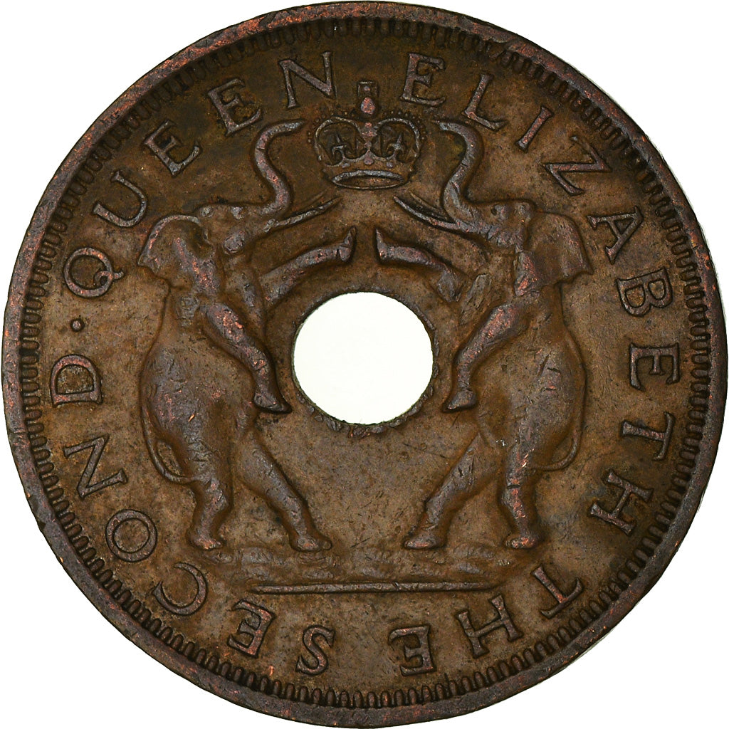 Moeda, Rodésia e Niassalândia, Elizabeth II, Penny, 1962, British Royal Mint