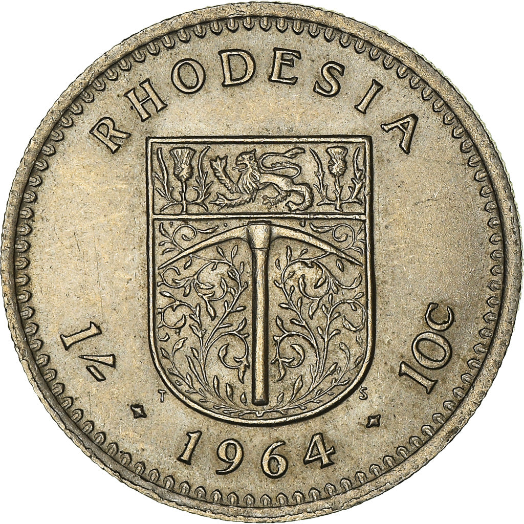 Münze, Rhodesien, Elizabeth II, Shilling = 10 Cents, 1964, British Royal Mint