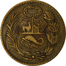 Coin, Peru, 1/2 Sol, 1945, EF(40-45), Brass, KM:220.5