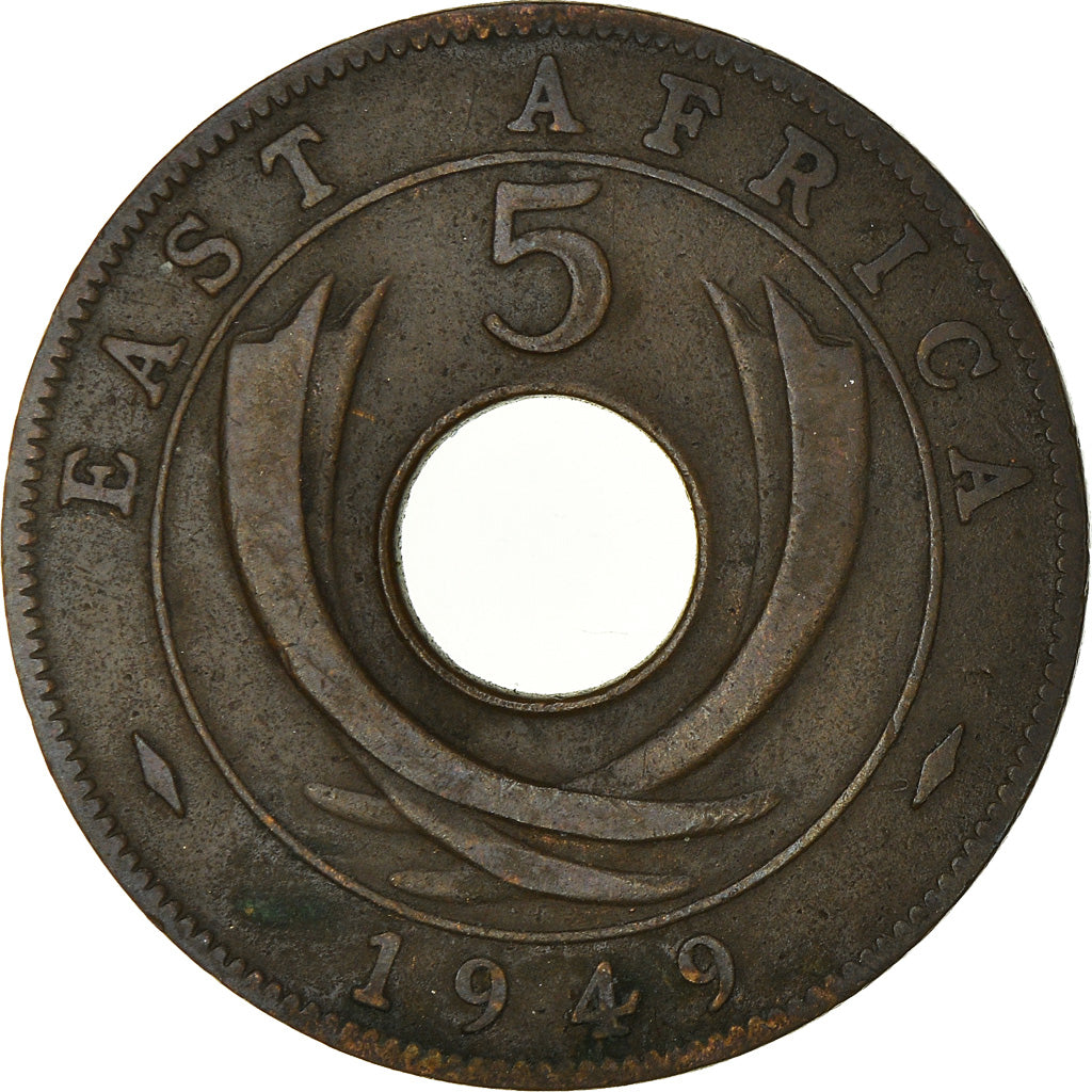 Monnaie, EAST AFRICA, George VI, 5 Cents, 1949, TTB, Bronze, KM:33