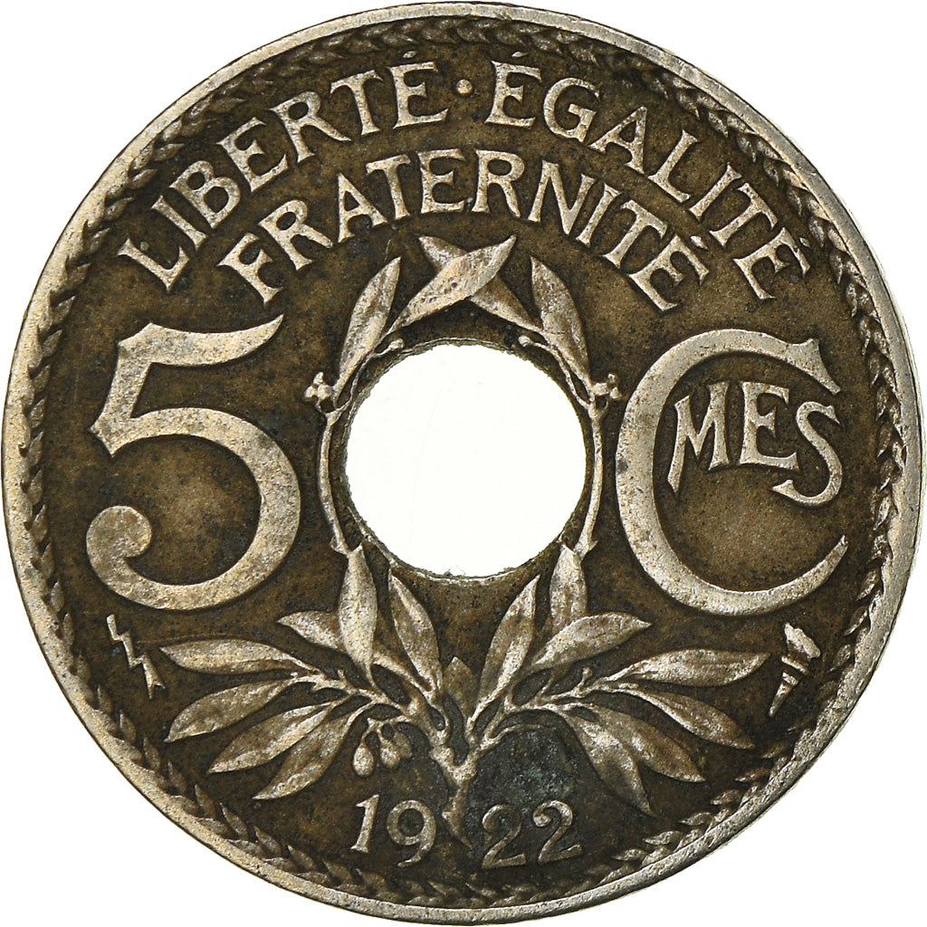 Coin, France, Lindauer, 5 Centimes, 1922, Poissy, VF(30-35), Copper-nickel