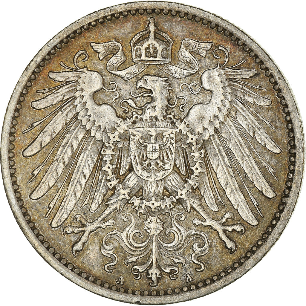Coin, GERMANY - EMPIRE, Wilhelm II, Mark, 1915, Berlin, MS(63), Silver, KM:14