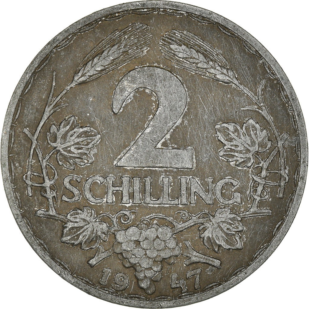 Coin, Austria, 2 Schilling, 1947, VF(20-25), Aluminum, KM:2872