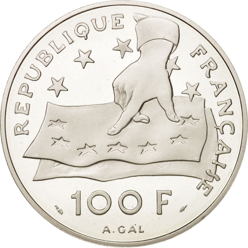 Coin, France, 100 Francs-15 Ecus, 1991, Paris, MS(65-70), Silver, KM:1002