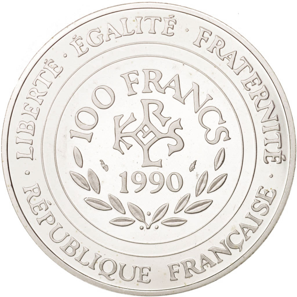 Moneda, Francia, 100 Francs-15 Ecus, 1990, Paris, FDC, Plata, KM:989