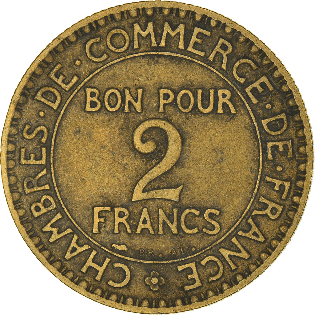 Coin, France, Chambre de commerce, 2 Francs, 1926, Paris, VF(30-35)