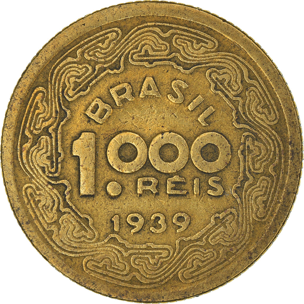 Coin, Brazil, 1000 Reis, 1939, VF(30-35), Aluminum-Bronze, KM:550