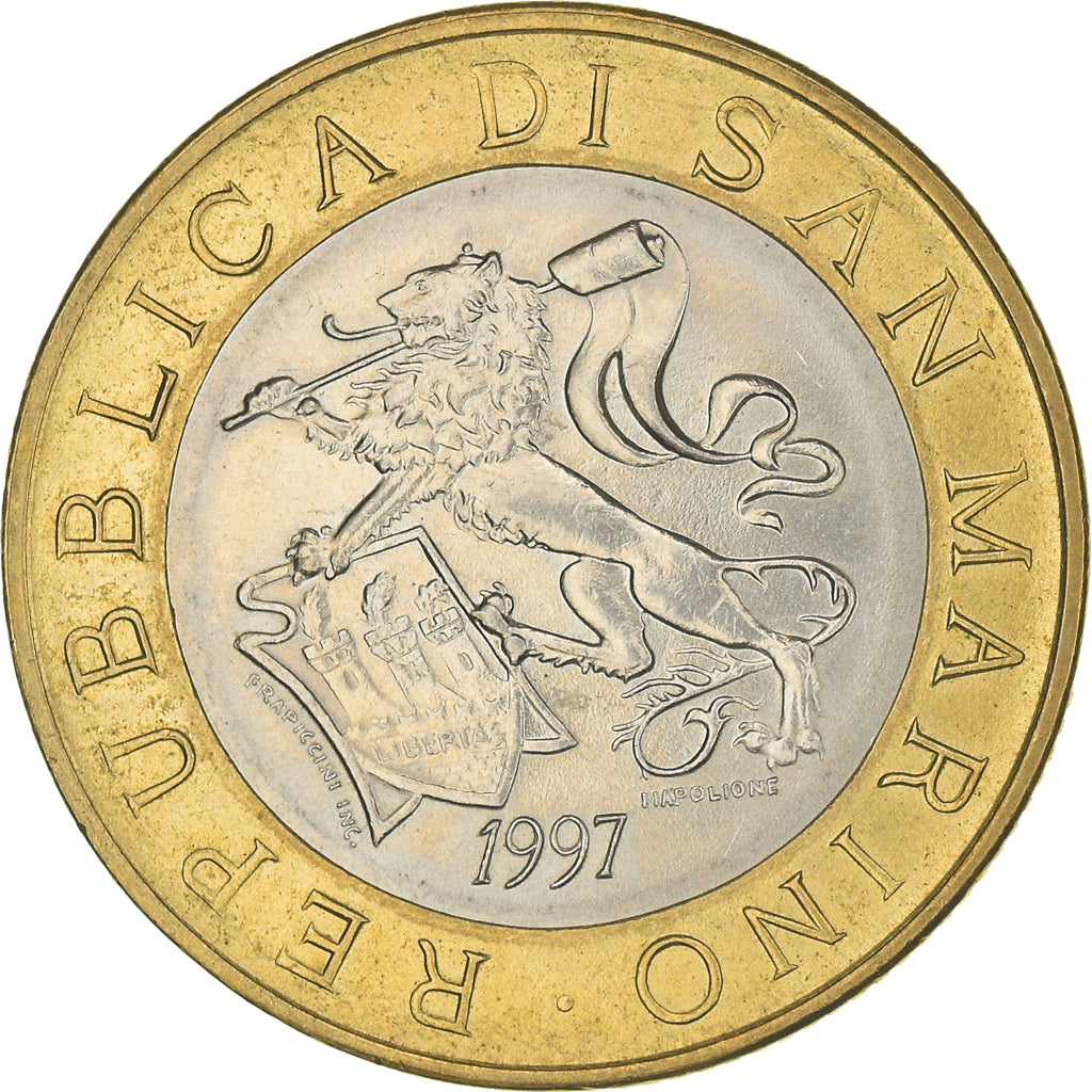 Coin, San Marino, 1000 Lire, 1997, Rome, EF(40-45), Bi-Metallic, KM:368