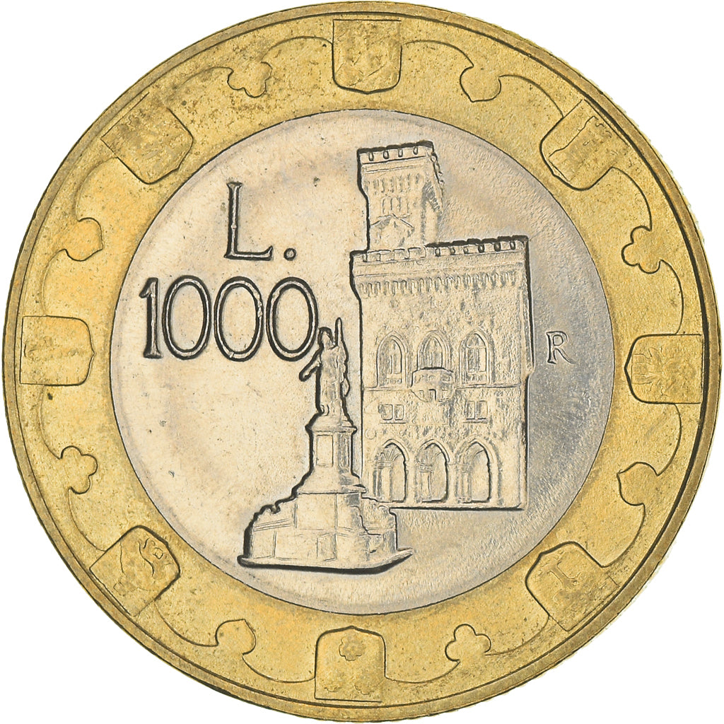 Coin, San Marino, 1000 Lire, 1997, Rome, EF(40-45), Bi-Metallic, KM:368